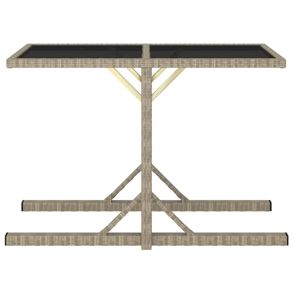 Outdoor Table Beige Poly rattan, powder-coated steel, glass. Picture 2