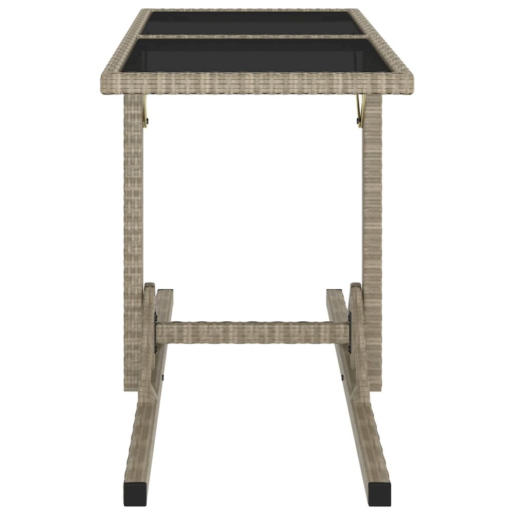 Outdoor Table Beige Poly rattan, powder-coated steel, glass. Picture 3