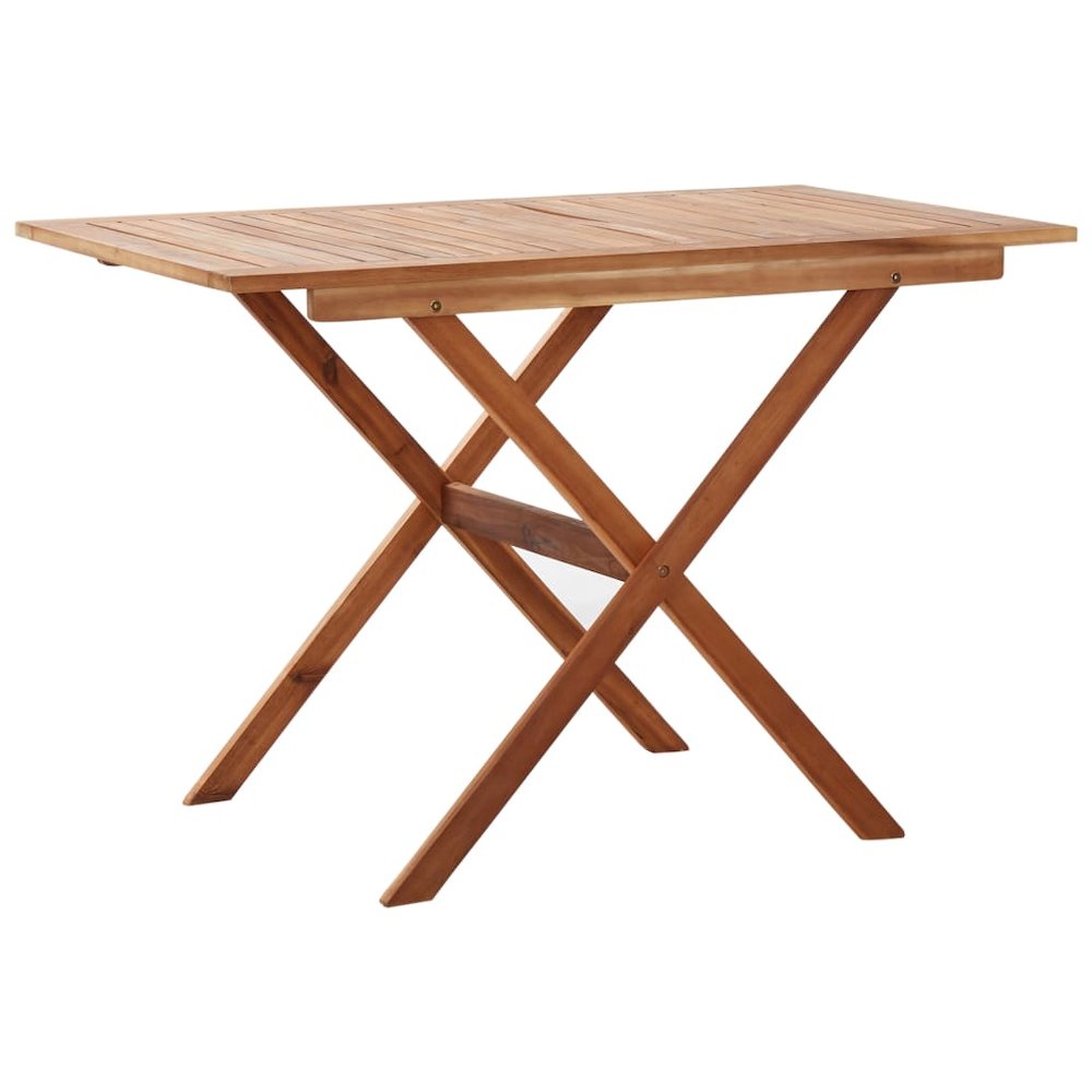Outdoor Table Brown Solid Acacia Wood 43.3 x 26.4 x 29.1 in. Picture 1