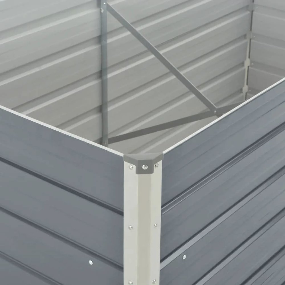Raised Garden Bed Grey Galvanized Steel 63 x 31.5 x 17.7 in. Picture 5