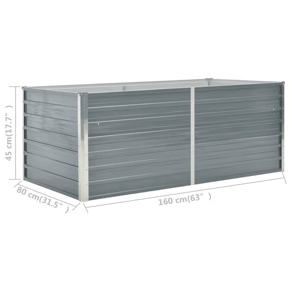 Raised Garden Bed Grey Galvanized Steel 63 x 31.5 x 17.7 in. Picture 6