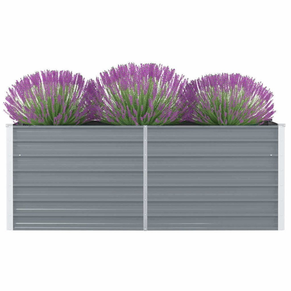Raised Garden Bed Grey Galvanized Steel 63 x 31.5 x 17.7 in. Picture 1