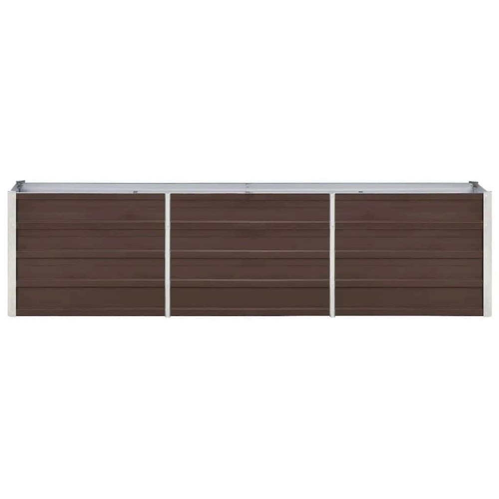 Large Galvanized Steel Raised Garden Bed Brown 94.5x15.7x17.7 in. Picture 5
