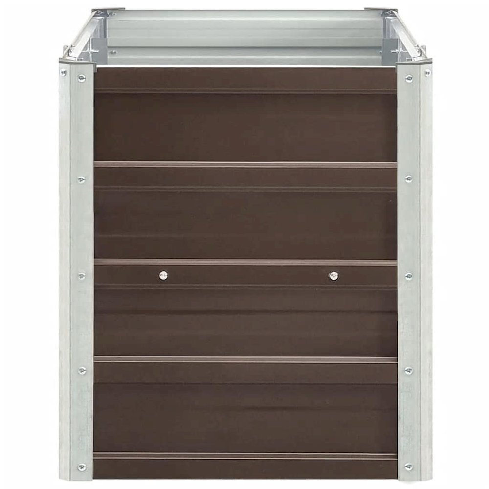 Large Galvanized Steel Raised Garden Bed Brown 94.5x15.7x17.7 in. Picture 6