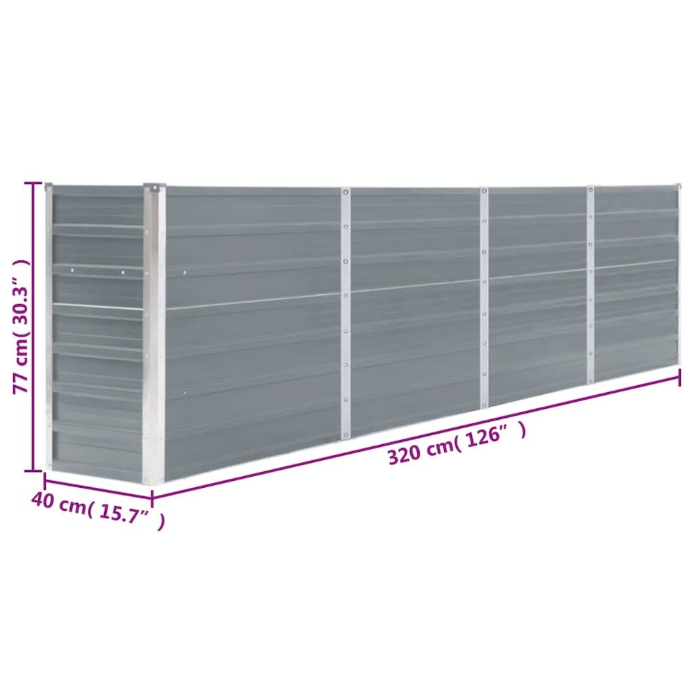 Raised Garden Bed Grey Galvanized Steel Large Durable. Picture 6