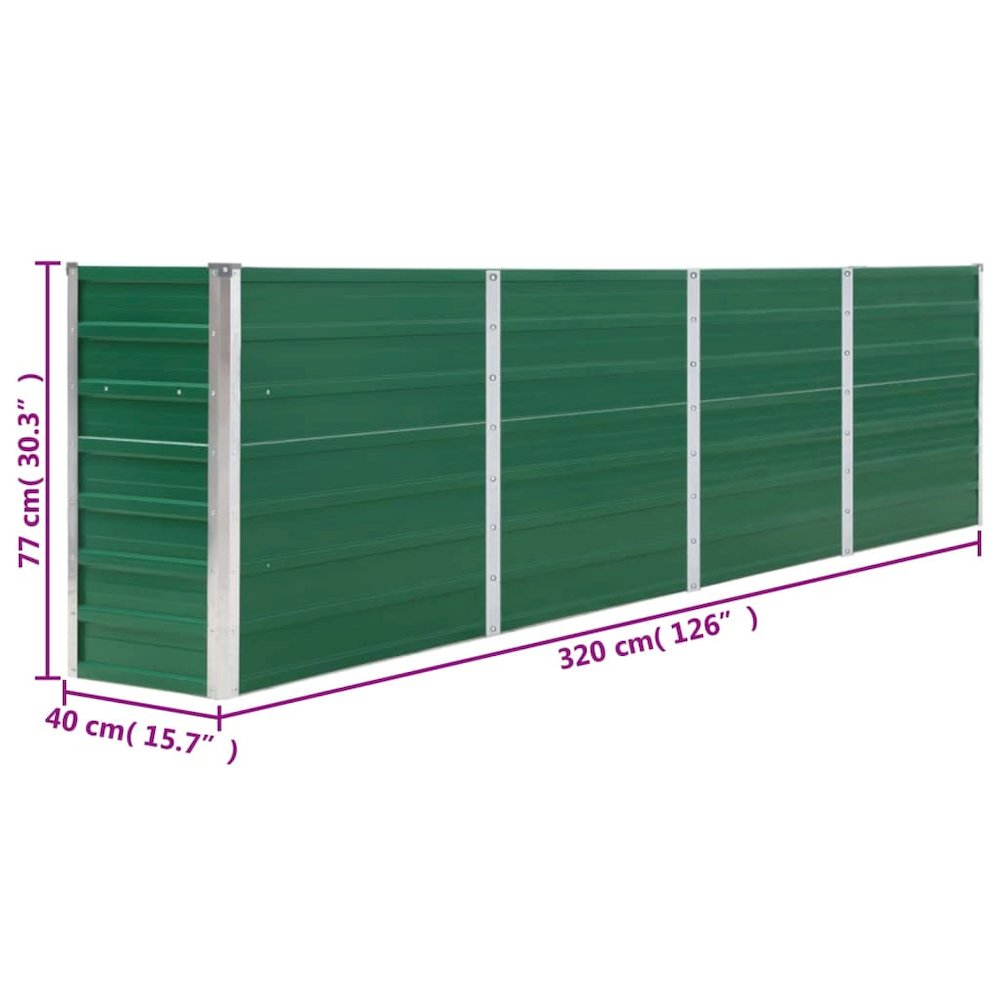 Raised Garden Bed Green Galvanized steel Large Sturdy. Picture 8