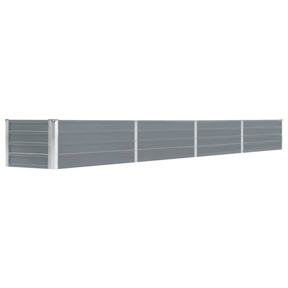Raised Bed Grey Galvanized steel 126 x 15.7 x 17.7 in Durable. Picture 2
