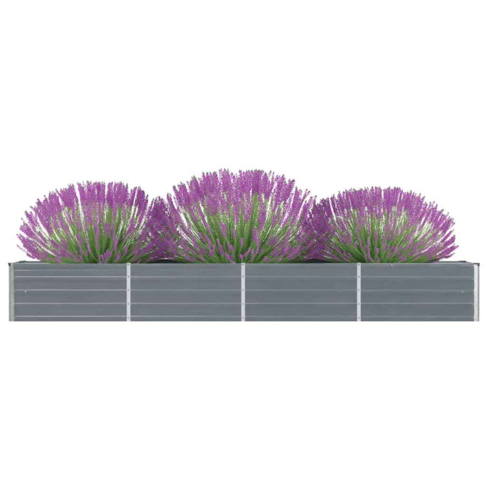 Raised Bed Grey Galvanized steel 126 x 15.7 x 17.7 in Durable. Picture 1
