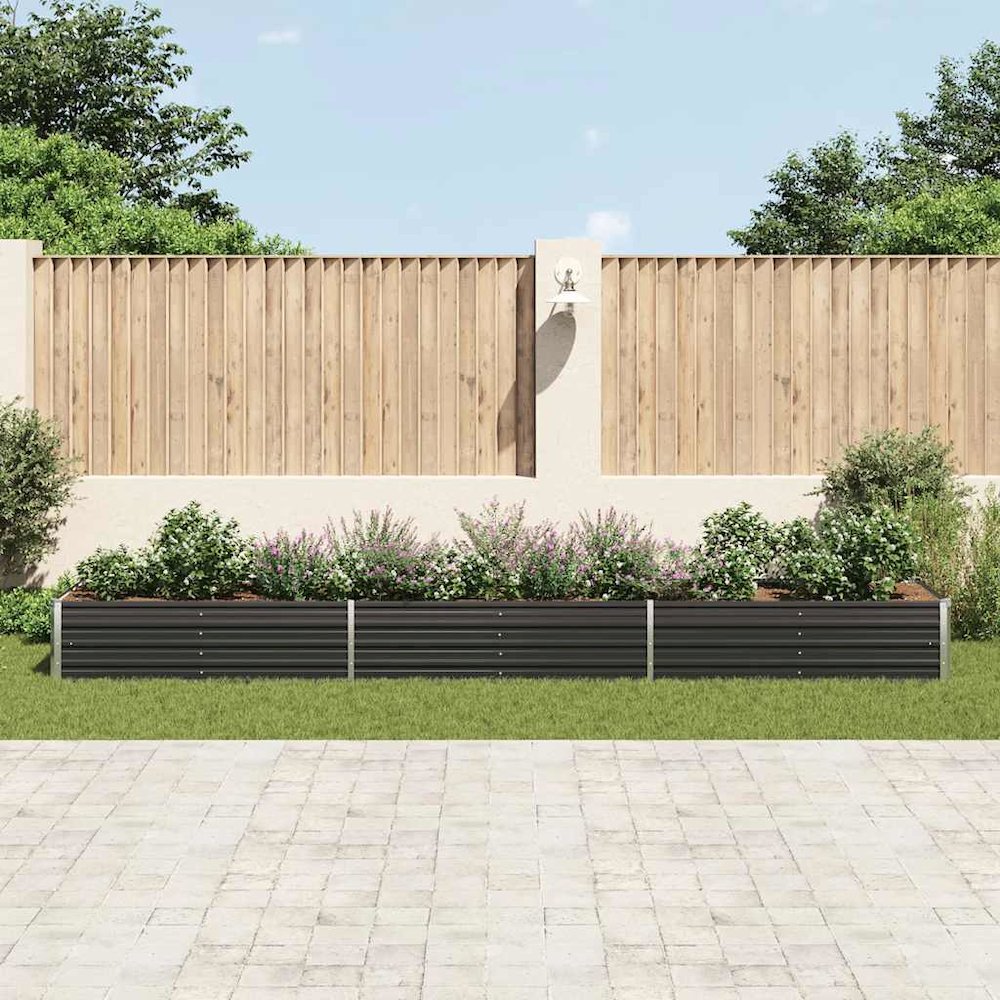 Raised Bed Anthracite Galvanized Steel 189.0 x 31.5 x 17.7 in. Picture 3