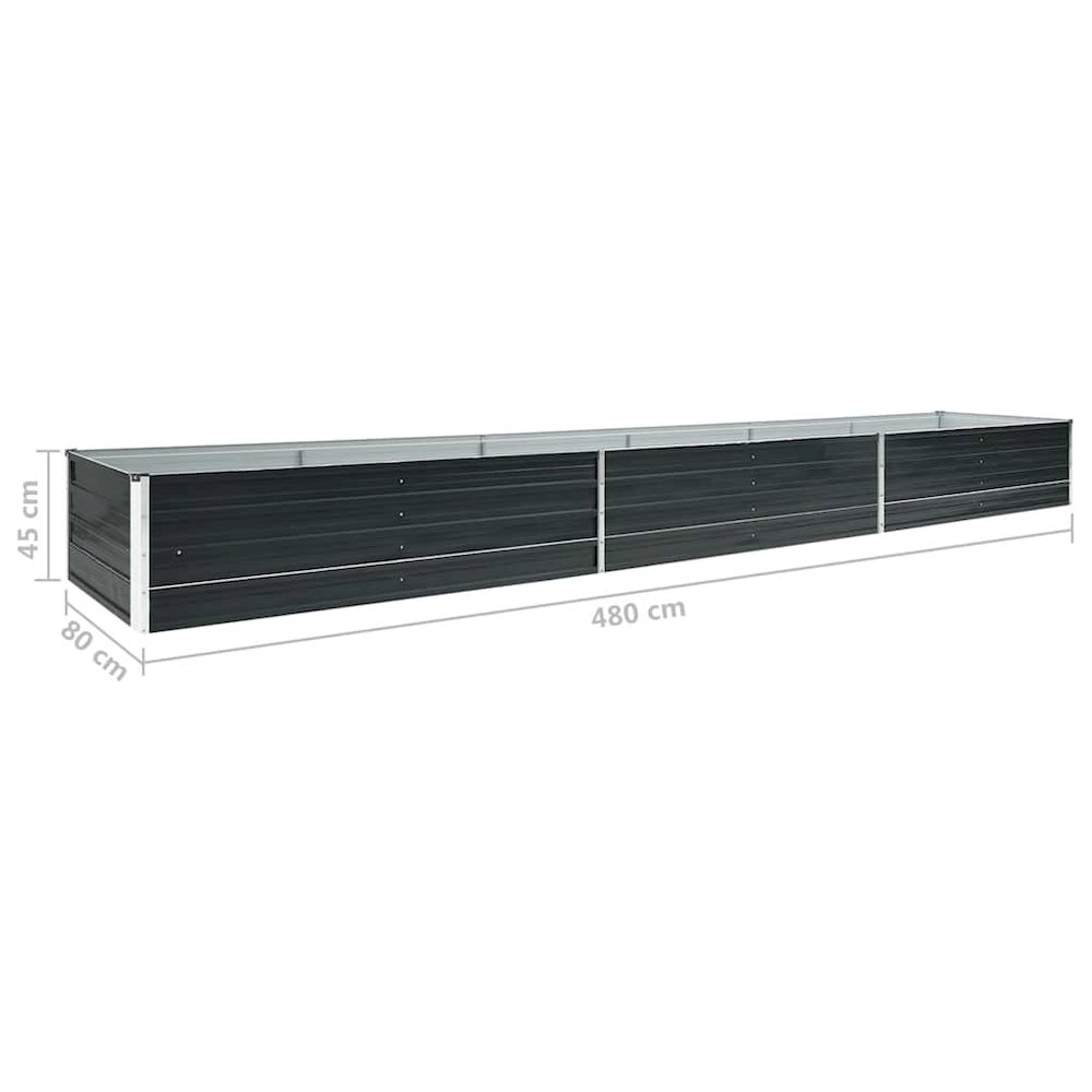 Raised Bed Anthracite Galvanized Steel 189.0 x 31.5 x 17.7 in. Picture 8