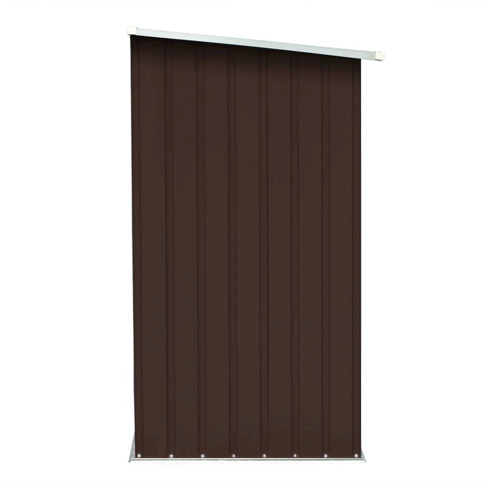 vidaXL Garden Log Storage Shed Galvanized Steel 64.2"x32.7"x60.6" Brown 7090. Picture 4