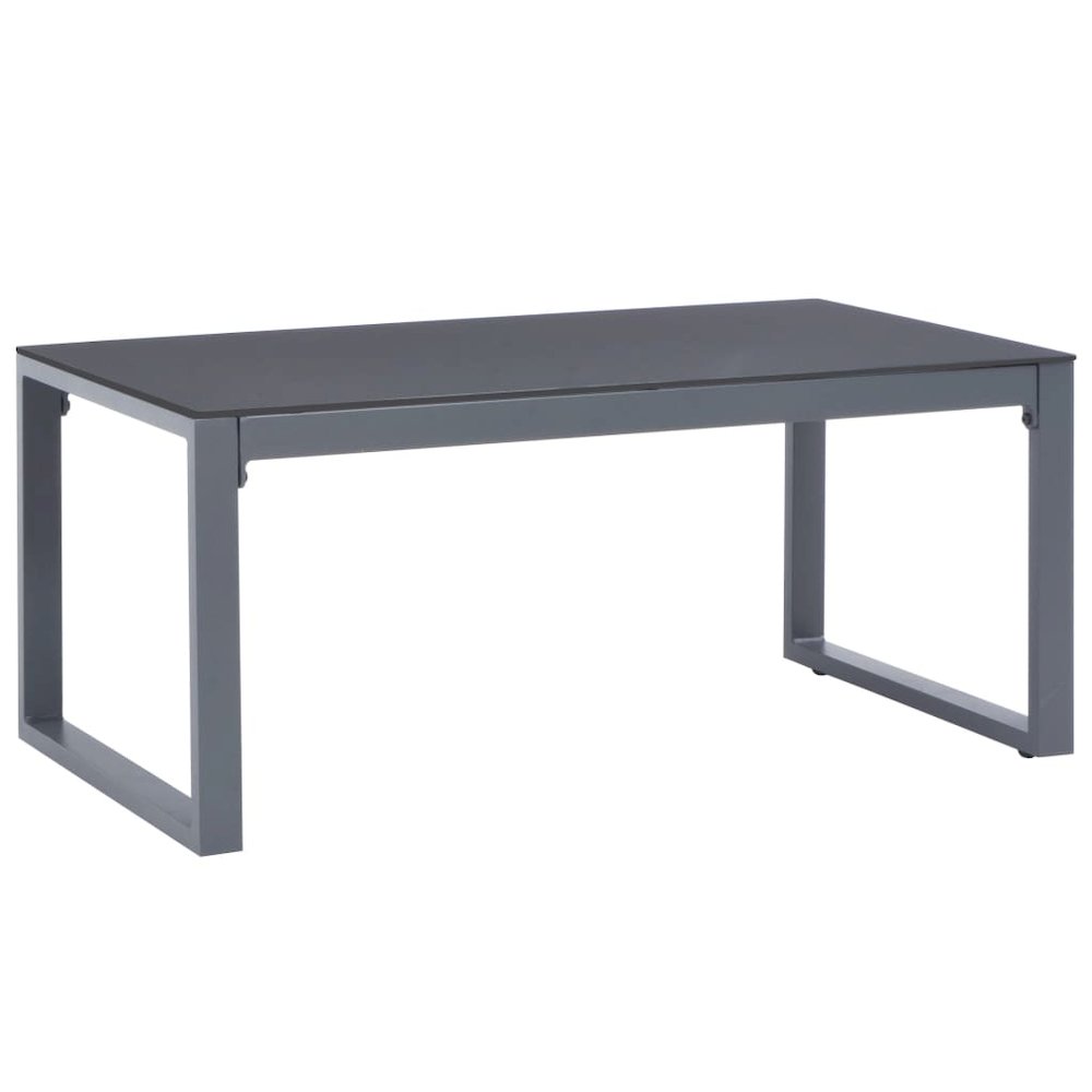 Coffee Table Silver Powder-coated aluminum and glass Medium. Picture 1