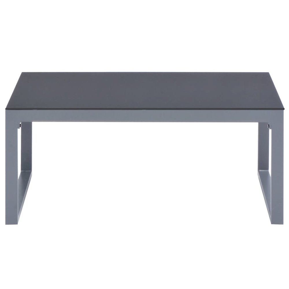 Coffee Table Silver Powder-coated aluminum and glass Medium. Picture 2