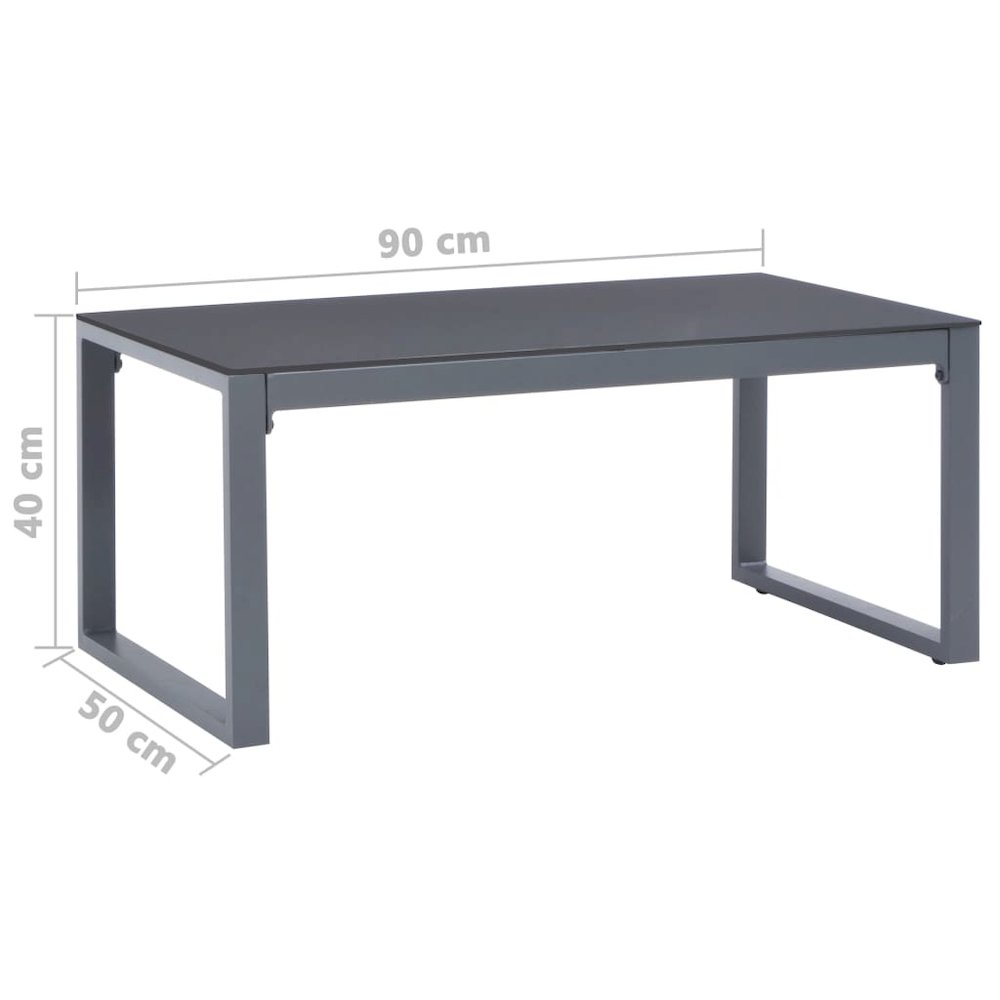 Coffee Table Silver Powder-coated aluminum and glass Medium. Picture 3