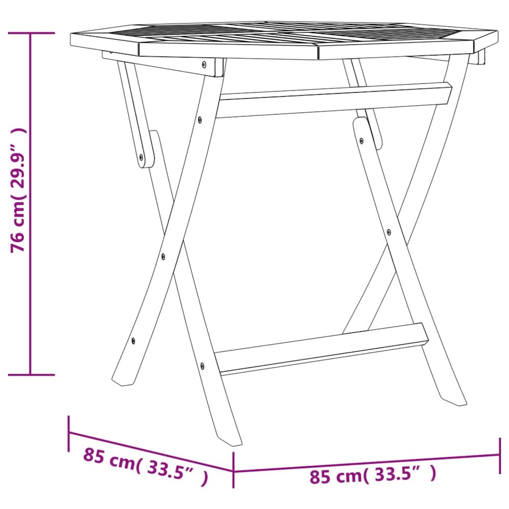 Garden Table Warm Teak Solid Teak Wood 33.5 x 33.5 x 29.9 in. Picture 8