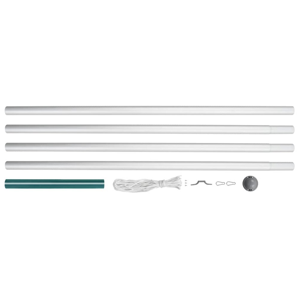 Flagpole Silver Aluminum 20.3 ft Flagpole Cylindrical Modern. Picture 2