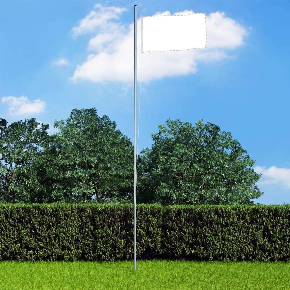 Flagpole Silver Aluminum 20.3 ft Flagpole Cylindrical Modern. Picture 1