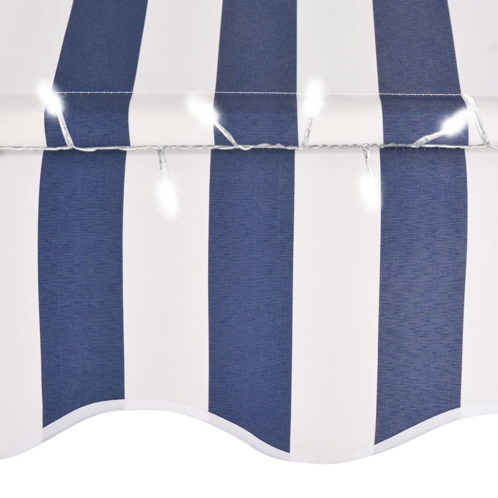 Retractable Awning Blue and white Polyester with PU coating, Steel. Picture 5