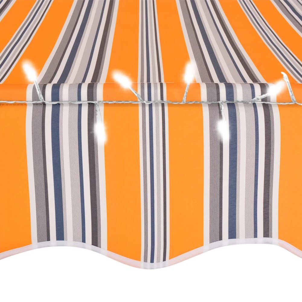 Retractable Awning Yellow and Blue Polyester with PU coating, Steel. Picture 5