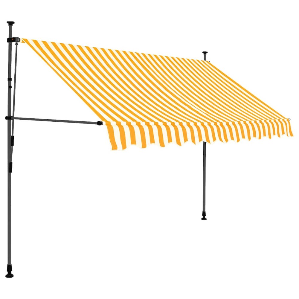 Retractable Awning White and Orange Polyester with PU coating. Picture 2