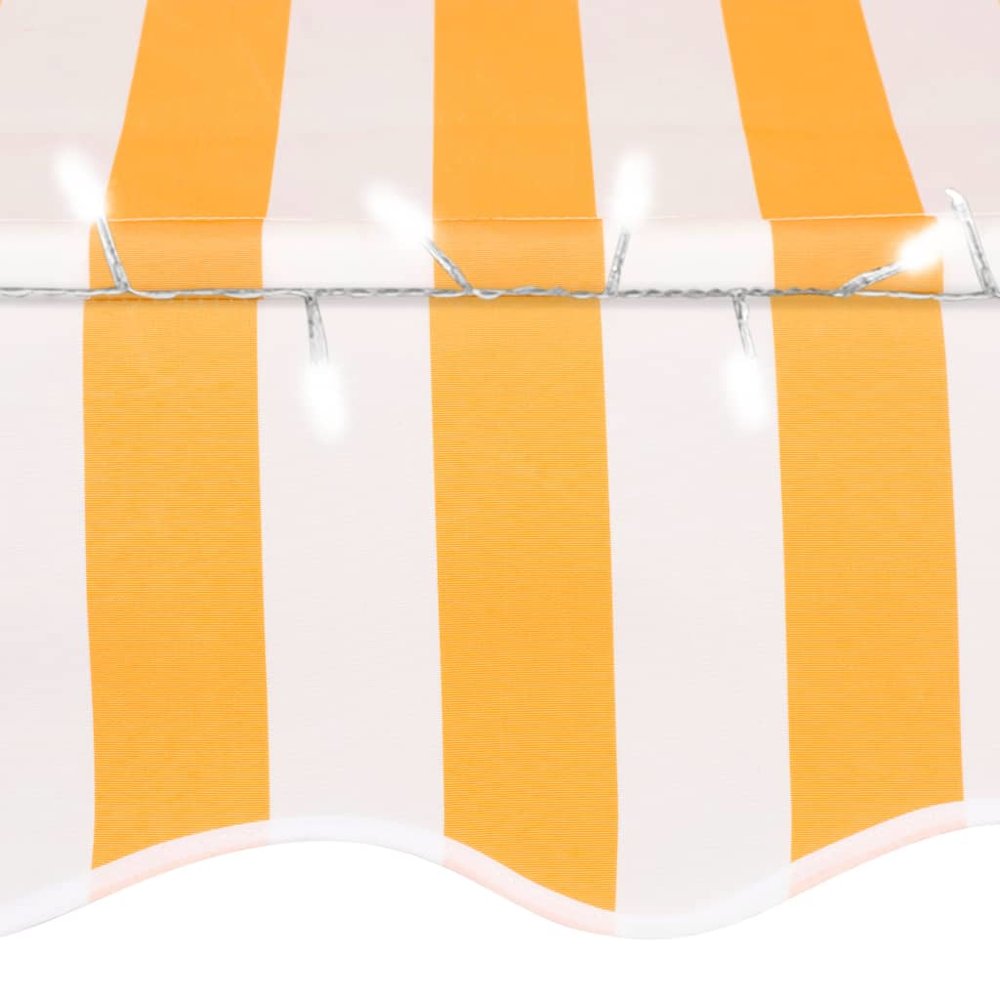 Retractable Awning White and Orange Polyester with PU coating. Picture 5