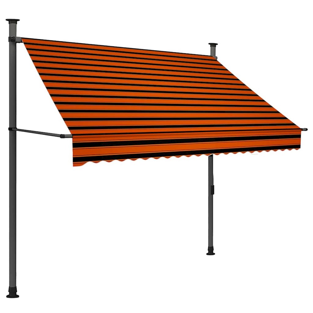 Retractable Awning Orange and Brown. Picture 1