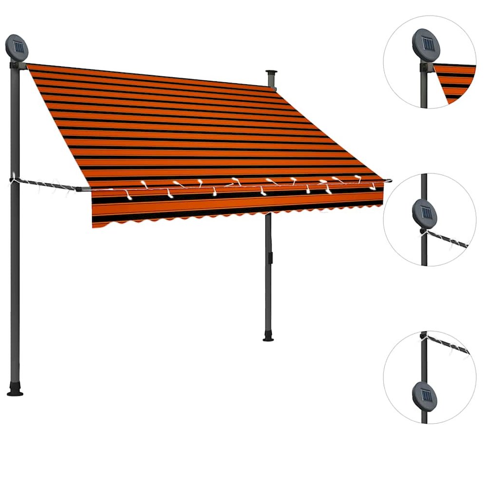Retractable Awning Orange and Brown. Picture 3