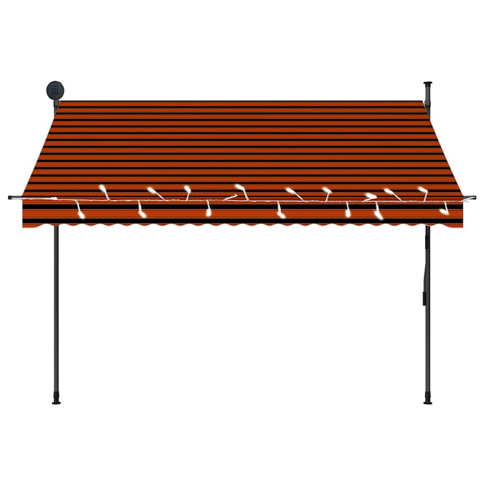 Retractable Awning Orange and Brown Polyester with PU coating, Steel. Picture 5