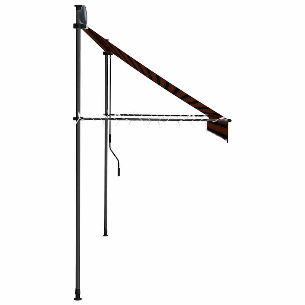 Retractable Awning Orange and Brown Polyester with PU coating, Steel. Picture 6