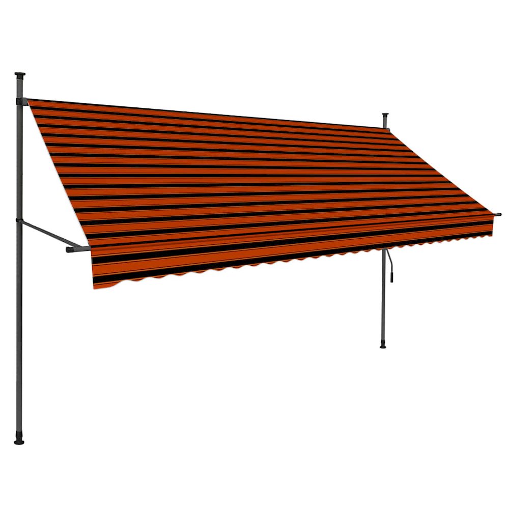 Retractable Awning Orange and Brown. Picture 2