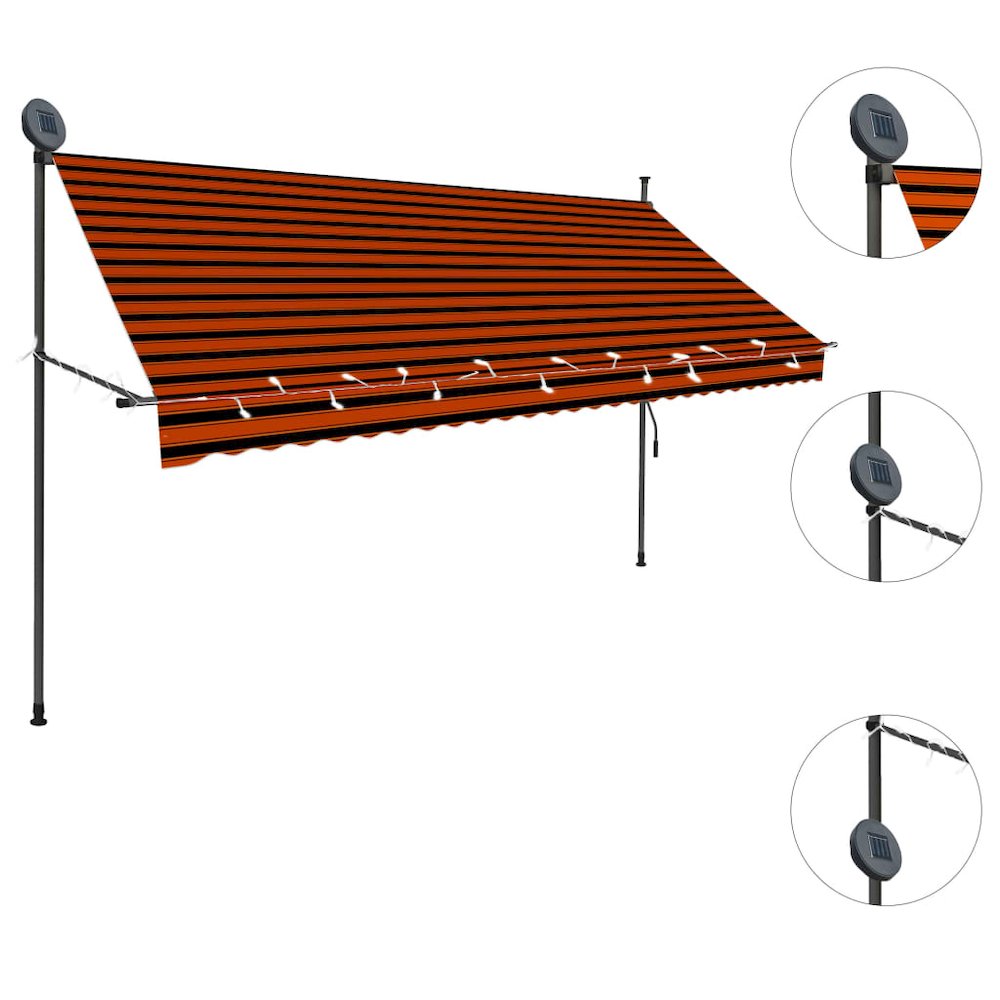 Retractable Awning Orange and Brown. Picture 4