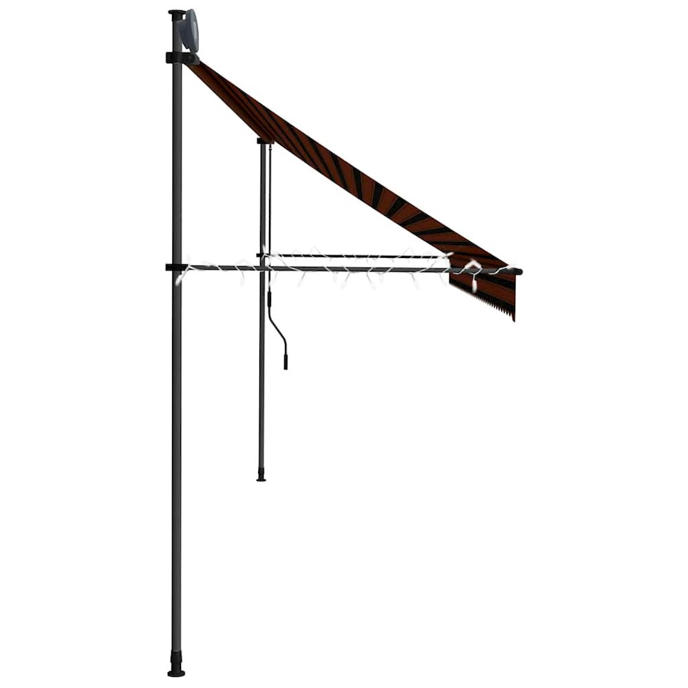 Retractable Awning Orange and Brown Polyester with PU coating, Steel. Picture 7