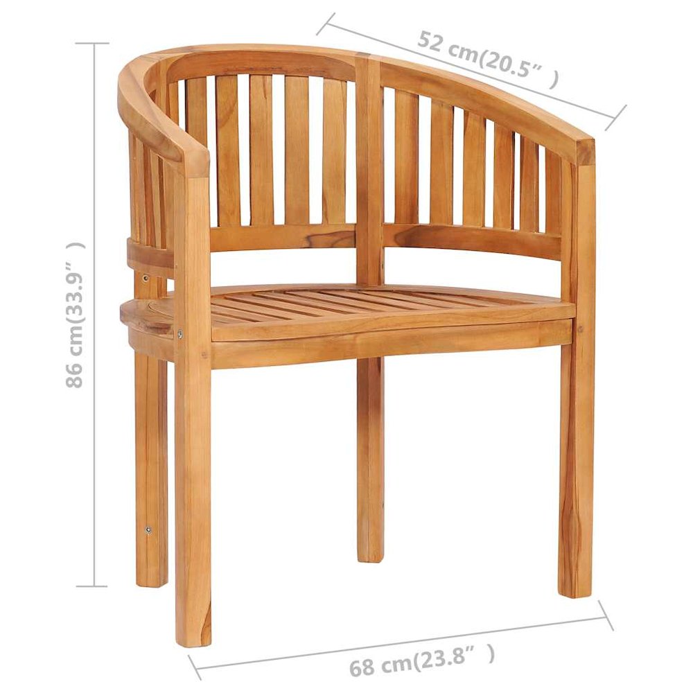 Garden Chair Set of 2 Natural Teak Teak Wood Standard. Picture 10