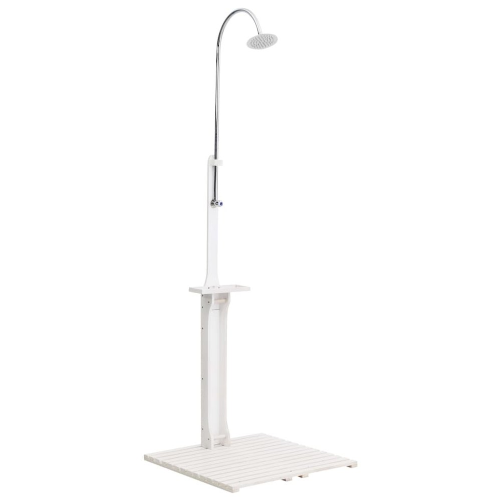 Garden Shower White Solid fir wood with oil finish, stainless steel. Picture 1