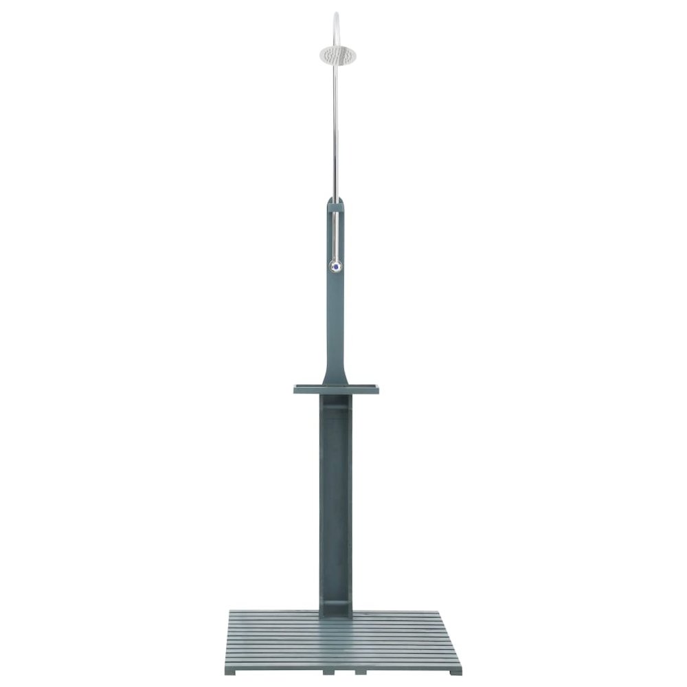 Garden Shower Anthracite Solid fir wood Large Rotatable. Picture 2