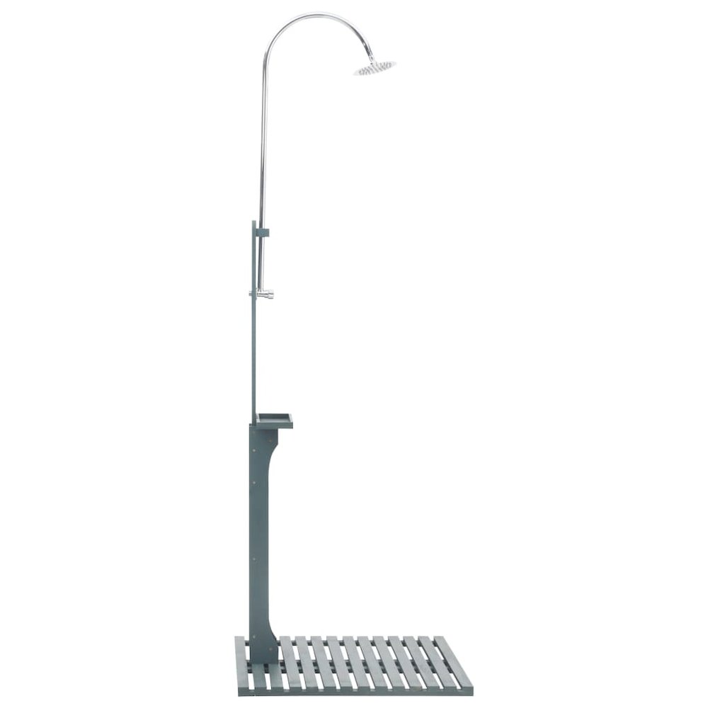 Garden Shower Anthracite Solid fir wood Large Rotatable. Picture 3