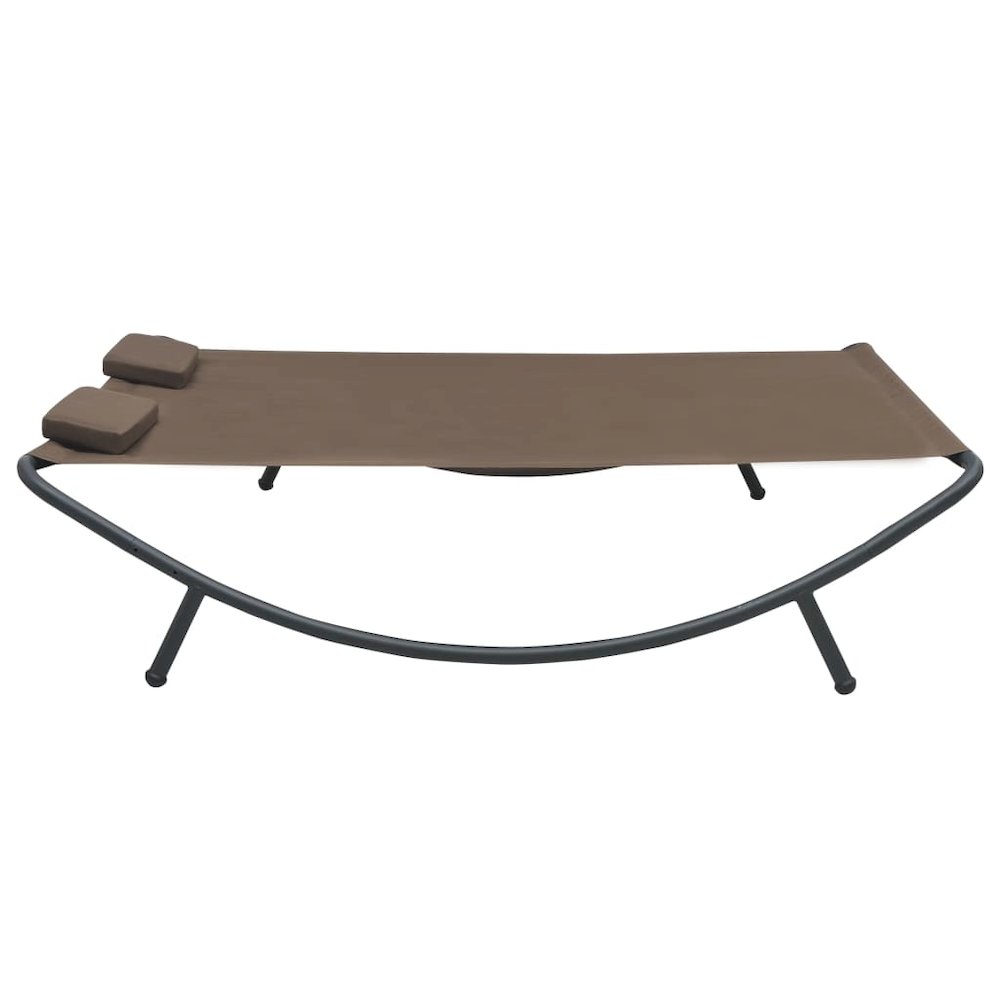 vidaXL Outdoor Lounge Bed Fabric Brown, 48075. Picture 3