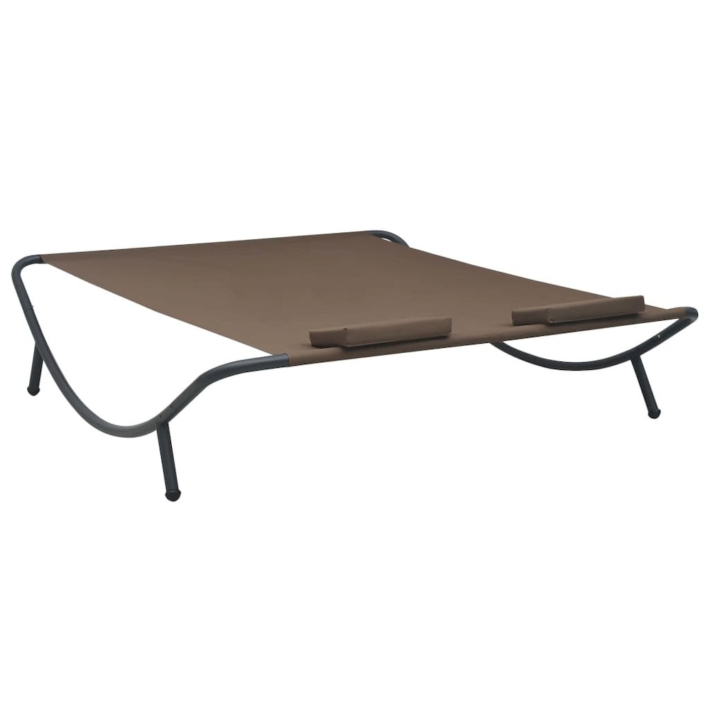 vidaXL Outdoor Lounge Bed Fabric Brown, 48075. Picture 4