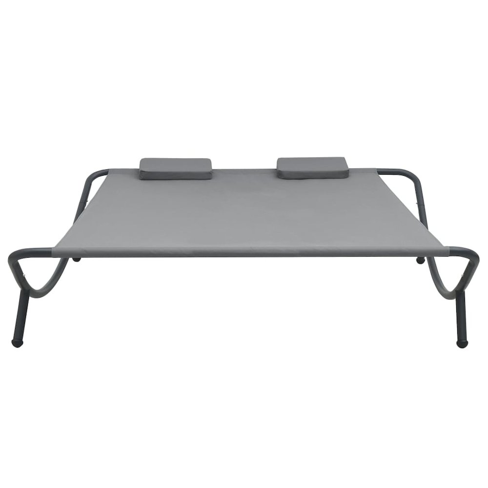 Sun Lounger Anthracite 100% Polyester, Powder-Coated Steel Double. Picture 2