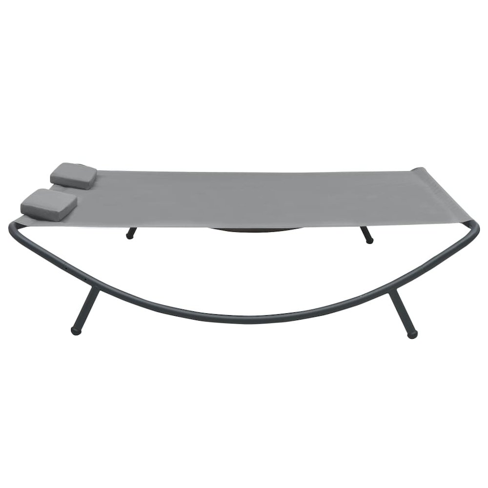 Sun Lounger Anthracite 100% Polyester, Powder-Coated Steel Double. Picture 3