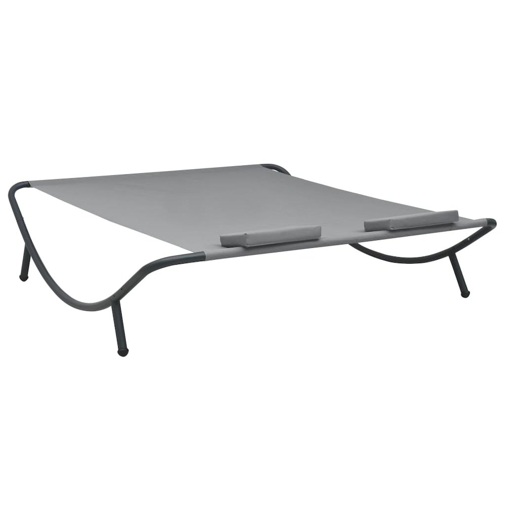 Sun Lounger Anthracite 100% Polyester, Powder-Coated Steel Double. Picture 4