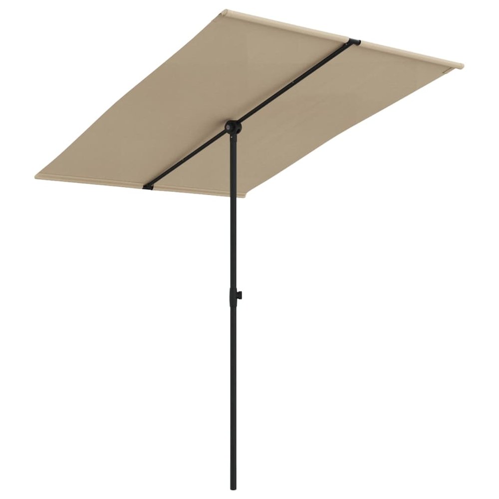 Garden Parasol Taupe Polyester 6.6x4.9 ft Garden Parasol. Picture 2