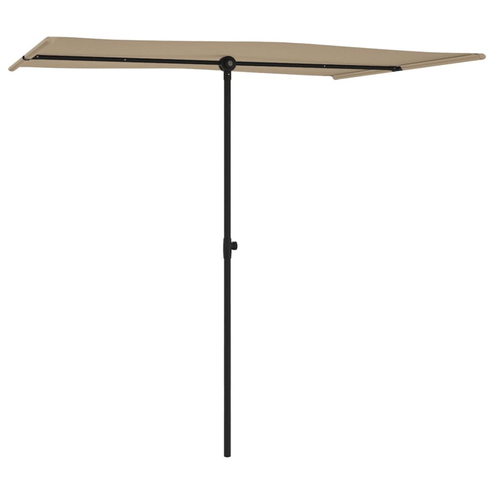 Garden Parasol Taupe Polyester 6.6x4.9 ft Garden Parasol. Picture 3