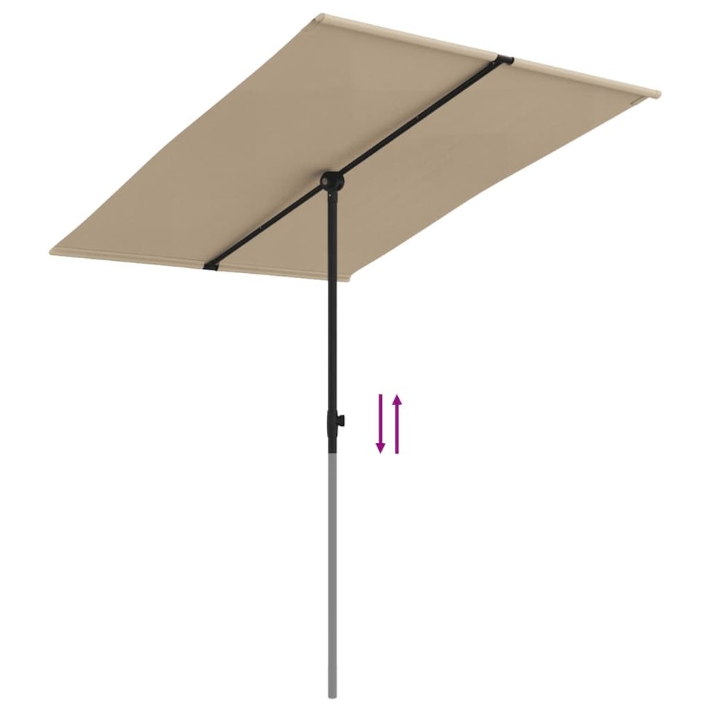 Garden Parasol Taupe Polyester 6.6x4.9 ft Garden Parasol. Picture 7