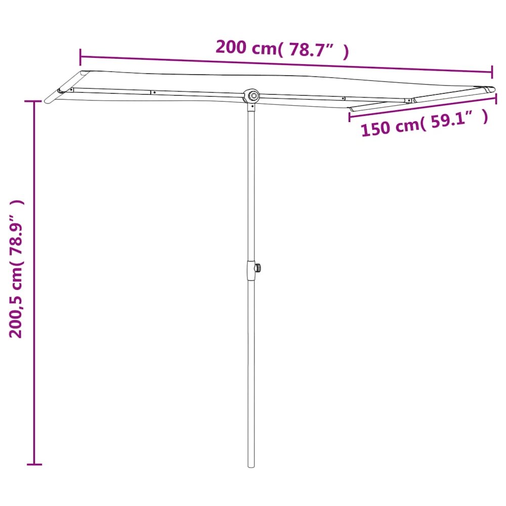 Garden Parasol Taupe Polyester 6.6x4.9 ft Garden Parasol. Picture 11