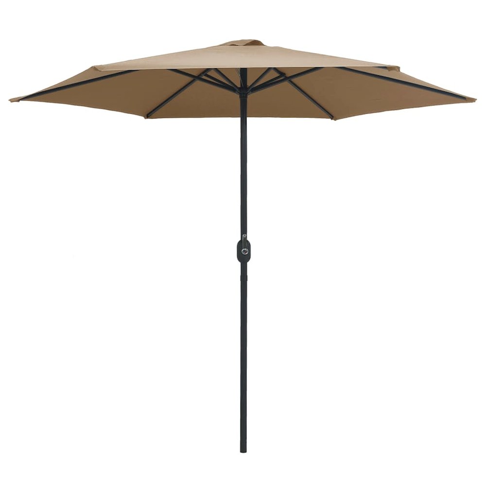 Garden Parasol Taupe Polyester Standard Garden Parasol Round. Picture 2