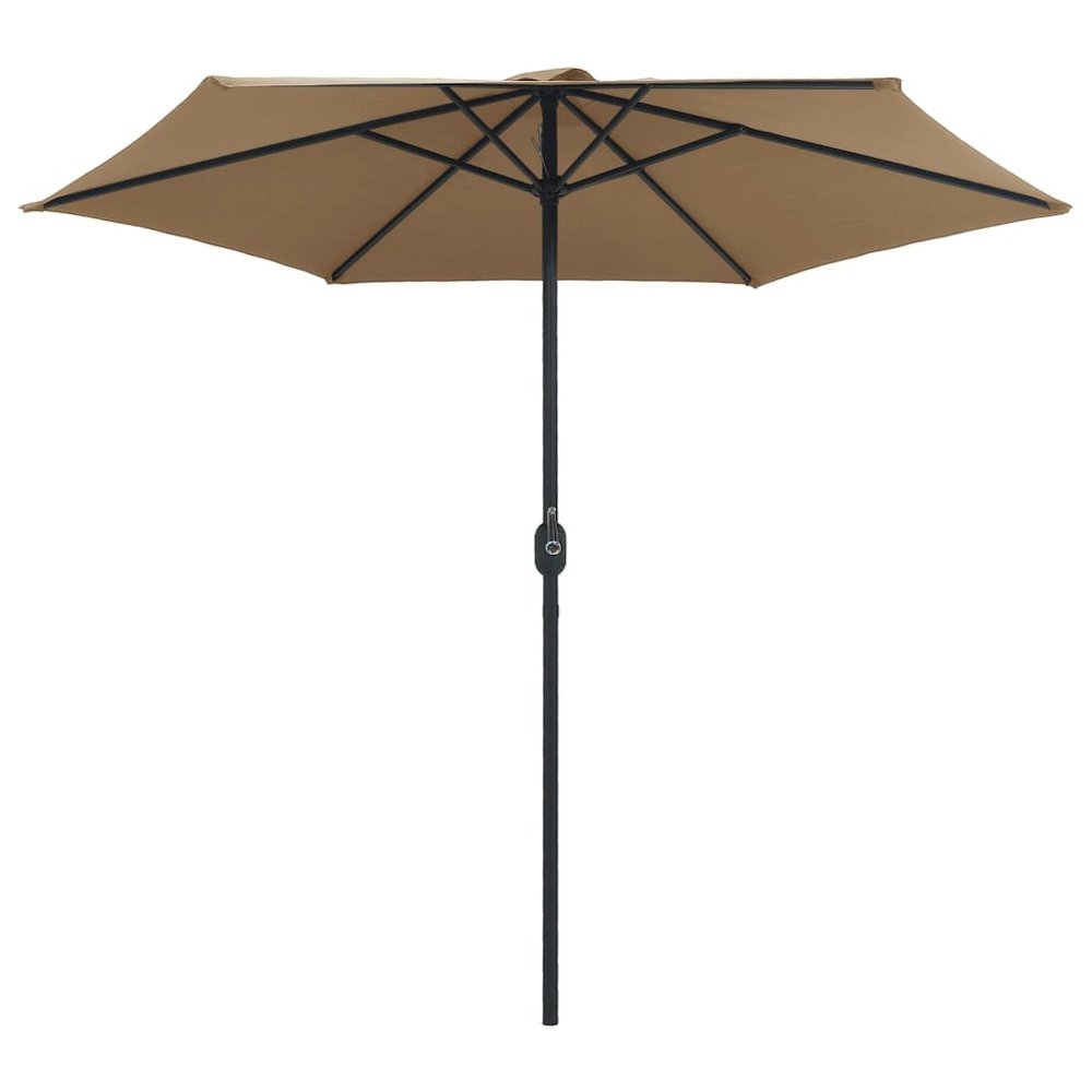 Garden Parasol Taupe Polyester Standard Garden Parasol Round. Picture 3
