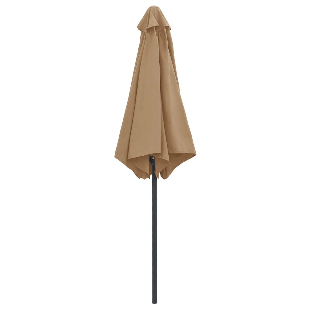 Garden Parasol Taupe Polyester Standard Garden Parasol Round. Picture 4