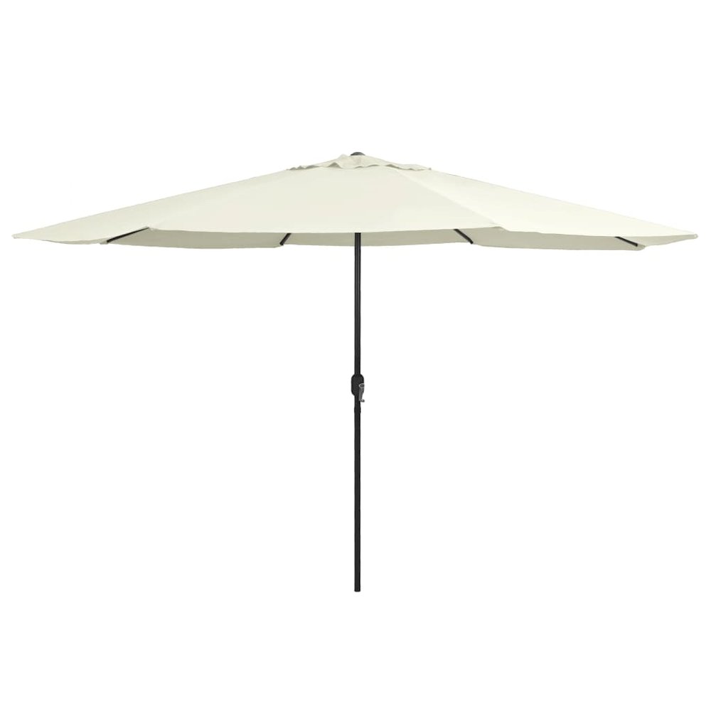 Garden Parasol Sand White Polyester, Metal Large. Picture 1