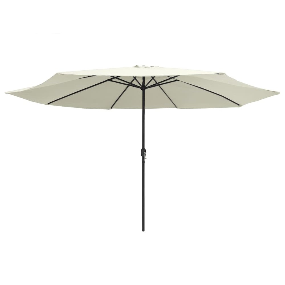 Garden Parasol Sand White Polyester, Metal Large. Picture 2